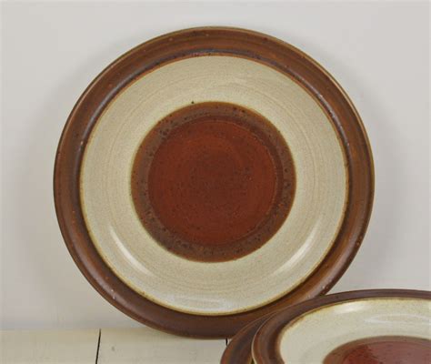 Set Of Denby Langley Potter S Wheel Rust Red Plates Etsy