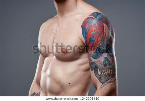 Man Tattoo On His Arms Naked Stock Photo Edit Now