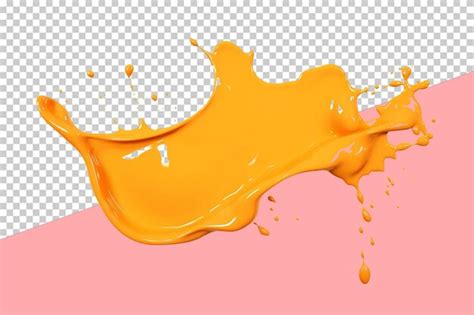 Premium PSD | Orange paint splat transparent background