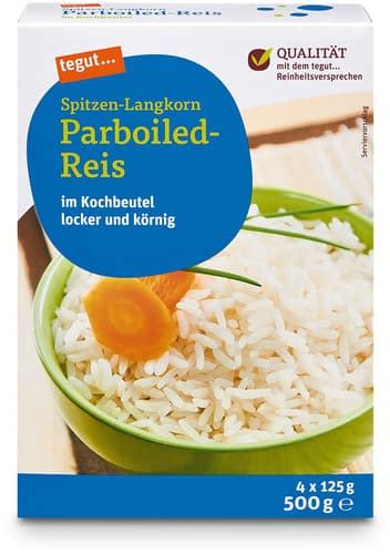 Tegut Spitzen Langkorn Parboiled Reis Im Kochbeutel