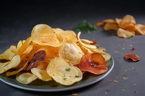 Premium AI Image | Tasty potato chip with variety of seasonings and flavors