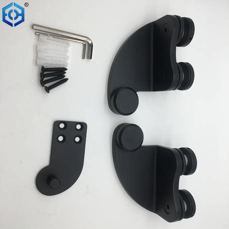 Black Stainless Steel Offset Pivot Hinge For Glass Door Bottom Left