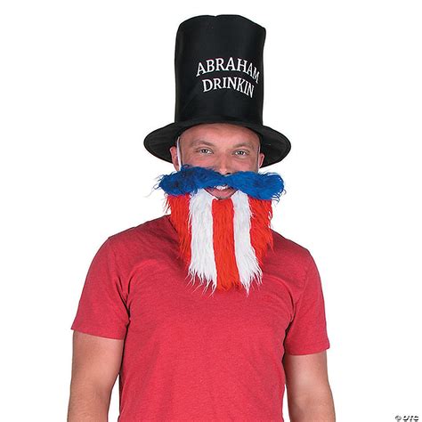 Patriotic Abe Lincoln Hat with Beard - Discontinued