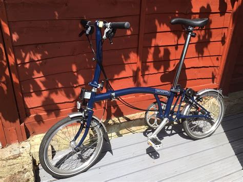 Brompton Folding Bike S L Tempest Blue Including Borough Roll Top