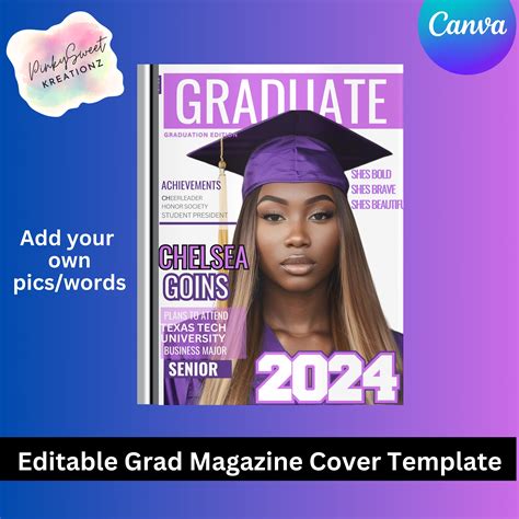 Graduation Magazine Cover Template Editable Canva Designmagazine