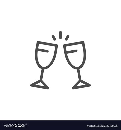 Cheers Line Icon Royalty Free Vector Image Vectorstock