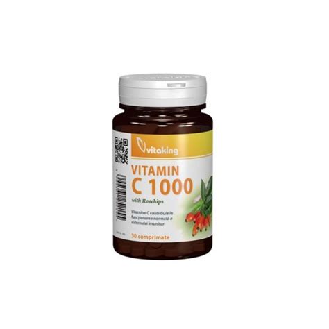 VITAKING Vitamin C 1000 Mg Cu Macese 30 Comprimate Viva Nature