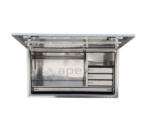 Aluminium Full Lid Truck Box Toolbox With Built In Drawers 16023 2fdldl