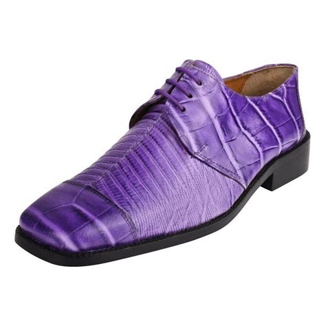 Libertyzeno Mens Genuine Leather Male Oxford Style Shoes Lace Up Dress Shoes Purple