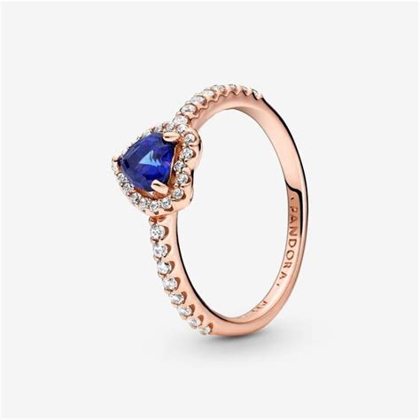 Sparkling Blue Elevated Heart Ring Pink Heart Rings Silver Wedding