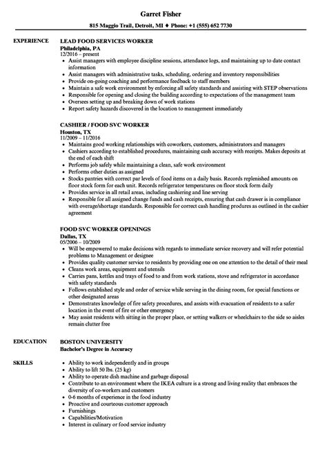 Example Resume For Food Industry How To Write A Perfect Food Service