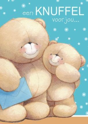 Two Brown Teddy Bears Hugging Each Other On A Blue And White Background