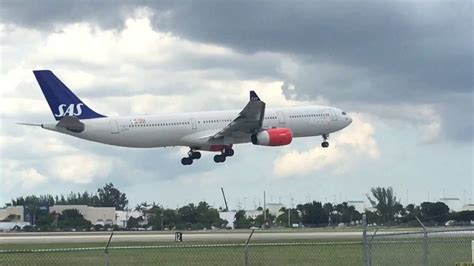 SAS Airbus A330 300 Landing At MIA YouTube