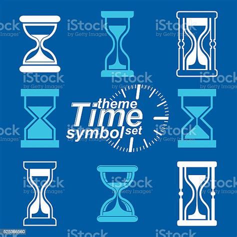 Vector Sandglass Illustrations Set Of Antique Hourglasses Stock Illustration Download Image