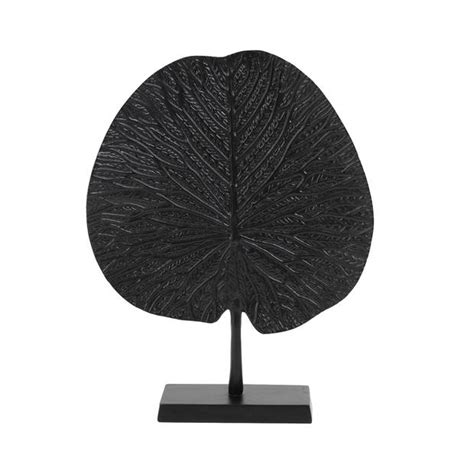 Light Living Ornament Op Voet X X Cm Leaf Zwart Blokker