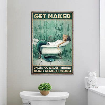 Trinx Mermaid Get Naked 1 Wrapped Canvas Graphic Art Wayfair Canada Mermaid Canvas