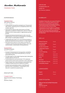 Penetration Tester Resume Example