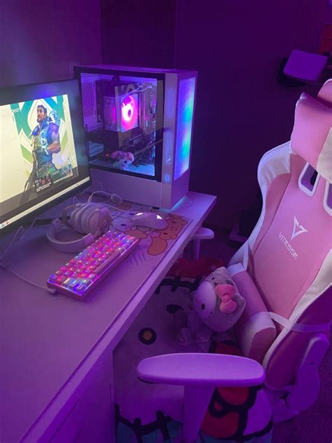 Pink Pc Setup In 2024 Gaming Room Setup Game Room Design Games Room