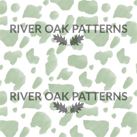 Sage Green Cow Print Seamless File Digital Repeat Pattern For Etsy