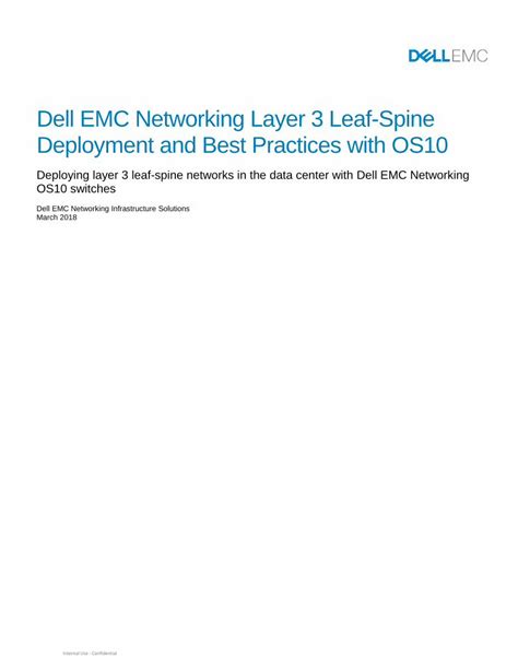 Pdf Dell Emc Networking Layer 3 Leaf Spine Deployment And Best