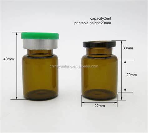 Mini 5ml Amber Glass Vials With Flip Off Cap5cc Injection Vial Butyl