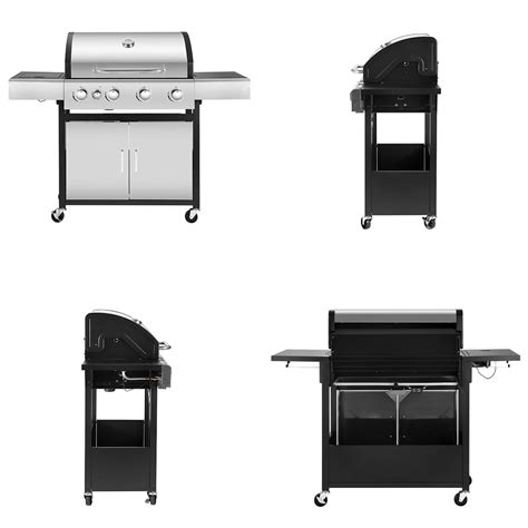 Elegant 4b1 7200btu Gas Grill In Stainless Steel For Outdoor Camping And Patio Get Togethers