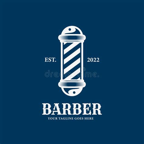 Barber Pole Logo Design Stock Vector Illustration Of Razor