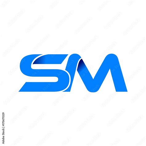 sm logo initial logo vector modern blue fold style stock vector adobe