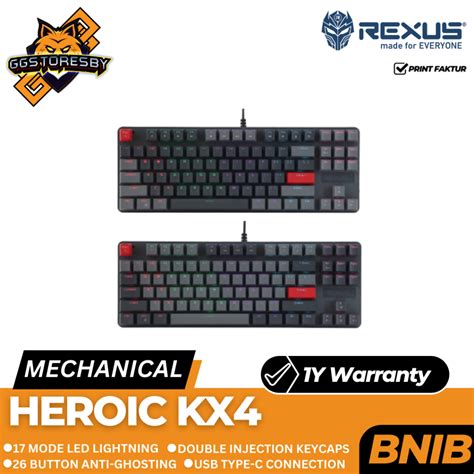 Jual REXUS HEROIC KX4 TKL Mechanical Gaming Keyboard Shopee Indonesia