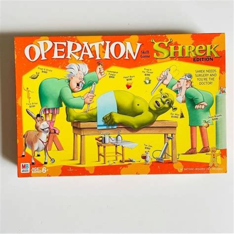 Hasbro Games Hasbro Gaming Operation Game Shrek Edition Vintage