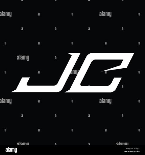 Jc Logo Monogram Letter With Slice Style Design Template Stock Photo