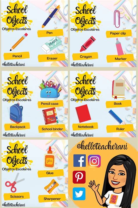 Objetos Escolares Em Ingles Atividades