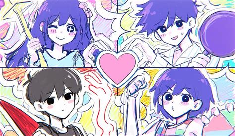 aubrey, omori, kel, hero, aubrey, and 2 more (omori) drawn by salt_xs2 ...