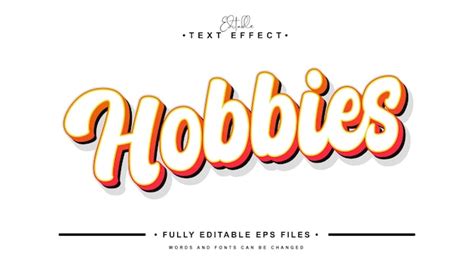 Premium Vector | Editable cartoon hobbies text effect