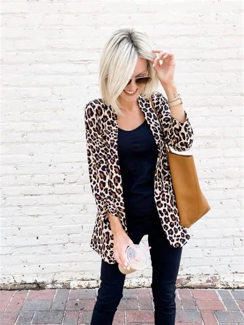 Leopard Print Blazer For Work Loverly Grey