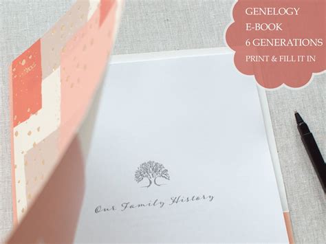 Family Tree Book Template Genealogy Worksheet Large Family - Etsy