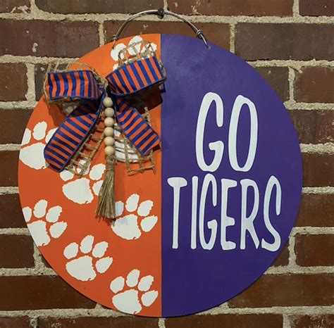 Clemson Tigers Boho Door Hanger Etsy