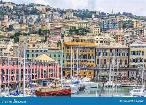 Genoa Port Sea View with Yachts Stock Photo - Image of mediterranean ...