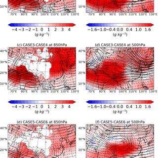 Differences In The Large Scale Circulation And Moisture Between Case1