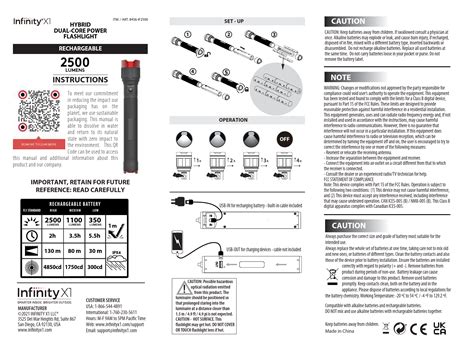 Hybrid Power Flashlight 2500 Lumen – Infinity X1 Manual