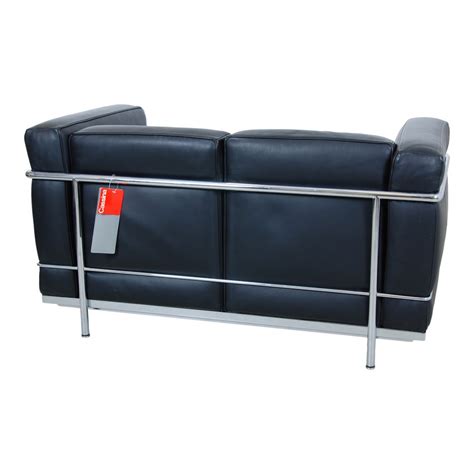 Le Corbusier sofa LC2 in black leather - Cph-Classic