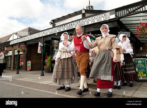 Traditional Welsh Folk Dancers Performing At Llanfairpwllgyngyll