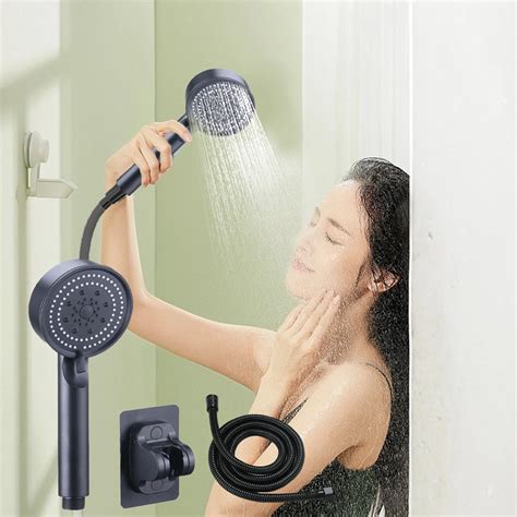 Showerhead Handheld Set Shower Handheld With Hose 5 Spray Settings High Pressure For Gym ...