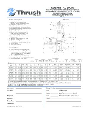 Fillable Online Submittal HOT PAK DSVE Series Categories On Thrush