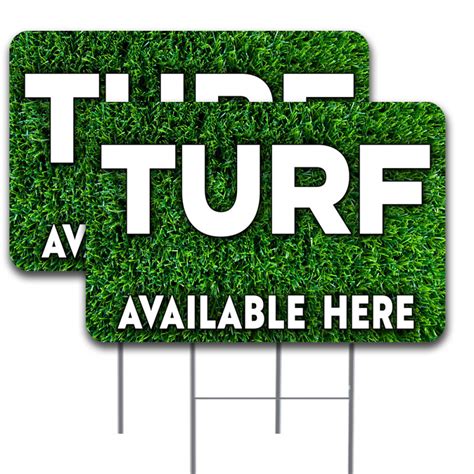 Turf Available Here 2 Pack Double Sided Yard Signs 16 X 24 With Metal