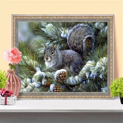 Diamond Painting Écureuil Animal Diy 5D Broderie Diamant Peinture