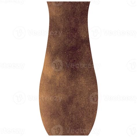 Watercolor Brown Boho Ceramic Vase 9637444 PNG