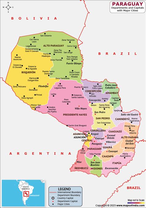 Geopolitical Map Of Paraguay Paraguay Maps