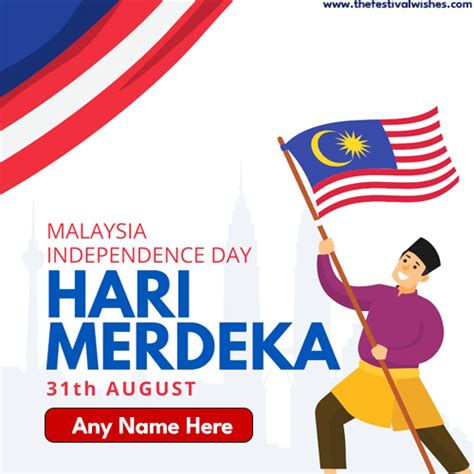 Hari Kebangsaan Malaysia 2023 Images Greeting Card Quotes With Name