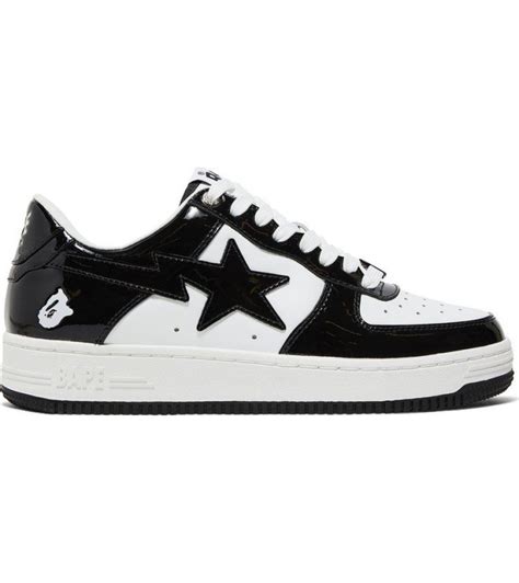 A Bathing Ape Bape Sta Patent Leather Black White Bape Sta 12092037 Купить Цена Оригинал